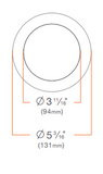 DMF Lighting M4TRBWHDCC 4" Round Trim Beveled Pinhole Recessed Decorative Closed Clear Frosted Side Downlight, White Finish