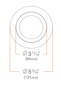 DMF Lighting M4TRBWHDOF 4" Round Trim Beveled Pinhole Recessed Decorative Open Frosted Downlight, White Finish