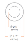 DMF Lighting M4TRSWHFL 4" Round Beveled Recessed Flangeless Trim Insert Downlight, White Finish