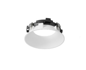 DMF Lighting M4TRSCWFL 4" Round Beveled Recessed Flangeless Trim Downlight, Clear Diffuse, White Flanged