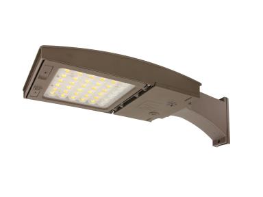 MaxLite M55UC5S-WCSBACR LED Outdoor Flood Area Light ,Watt 30/42/55W, Changeable Lens 5S, 120-277V, CCT 3000K/4000K/5000K, Straight Arm Mount, C-max Ready