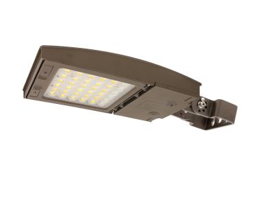 MaxLite M75UCW-WCSBTCR LED Outdoor Flood Area Light ,Watt 42/55/75W, Changeable Lens W, 120-277V, CCT 3000K/4000K/5000K, Trunnion Mount, C-max Ready