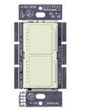 Lutron MA-L3L3-BI Maestro Satin Dual Digital Fade Dimmer, Single Pole, 300W Incandescent/Halogen Per Load, Biscuit Finish