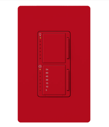 Lutron MA-L3T251-HT Maestro Satin Dual Digital Fade Dimmer and Countdown Timer Control Switch, Single Pole, 2.5A Light/Fan Timer Switch, Hot Finish