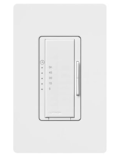 Lutron MA-T51MNBG-WH Maestro Countdown Timer Switch for Fans and Lights, 3A Fan/150W LED, Single-Pole/Multi-Location, White