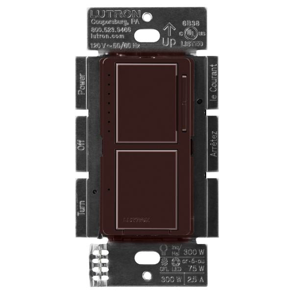 Lutron MACL-L3S25-BR Maestro Dual LED + Dimmer/Switch, Brown Finish ...