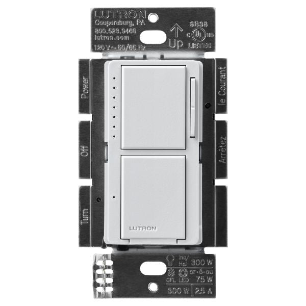 Lutron MACL-L3S25-PD Maestro Dual LED + Dimmer/Switch, Palladium Finish