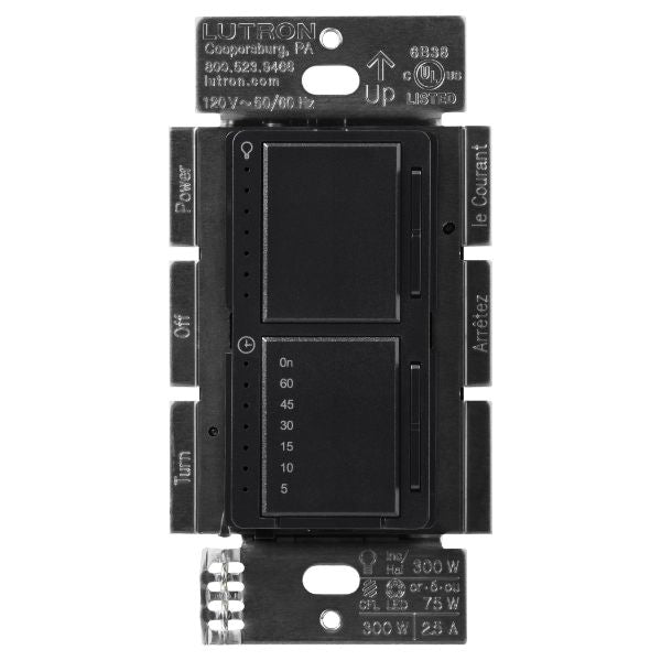 Lutron MACL-L3T251-MN Maestro Dual LED + Dimmer/Timer, Midnight Finish