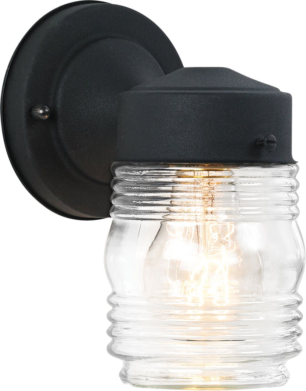 Generation Lighting 8550-12 Jelly Jar black outdoor wall light