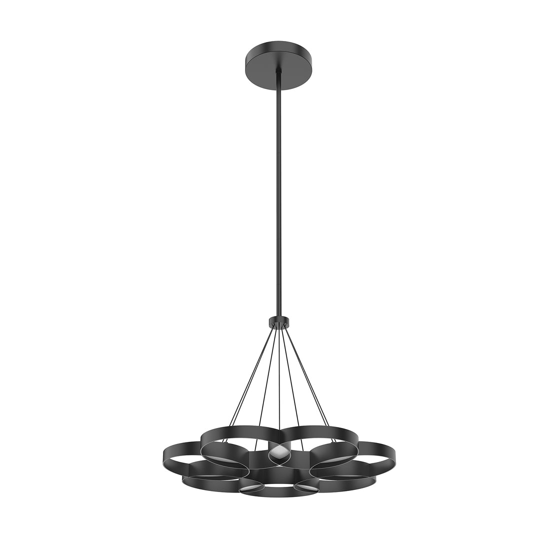 Kuzco Lighting CH90826-BK-UNV-010 Maestro 26-in Chandelier Ceiling Light - CCT: 3000K - Finish: Black