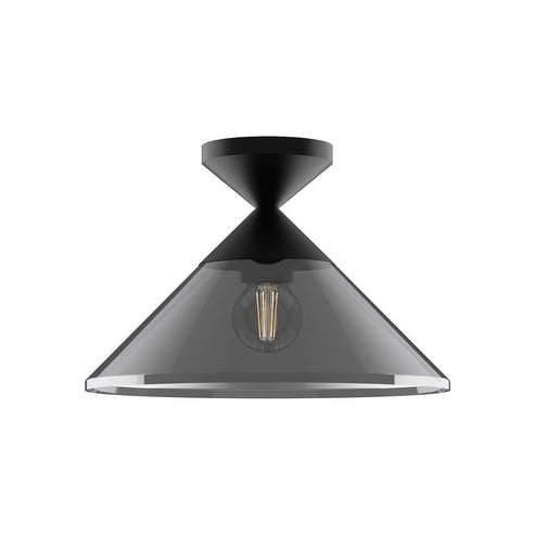 Alora Mood SF521012MBSM Mauer 12-in Semi-Flush Mount Ceiling Light - Finish: Matte Black/Smoked