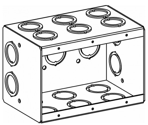 Orbit MB-3 3-1/2” Deep, 3-Gang Masonry Box With CKO