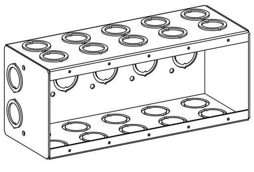 Orbit MB-5 3-1/2” Deep, 5-Gang Masonry Box With CKO