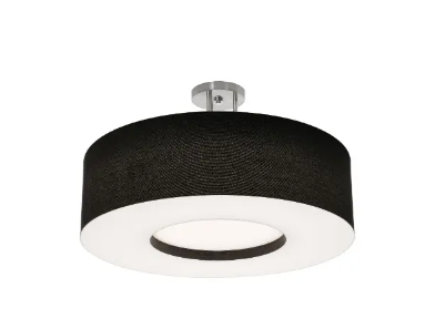AFX Lighting MCF2432L5AJUD-BKSF 24-in 42W Montclair Semi Flush Mount, 120V-277V, CCT Select, Black Finish
