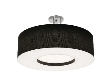 AFX Lighting MCF2432MB-BKSF 24-in 25W Montclair Semi Flush Mount, 3-Light, E26, 120V, Black Finish