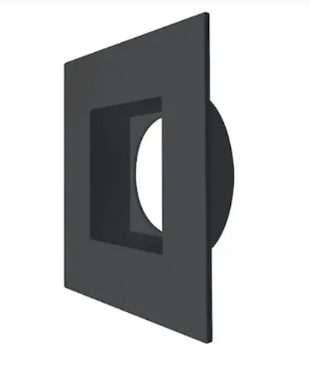 EnvisionLED MDJBX-3-TRIM-BLK-SQ 3-inch Regressed Downlight, Square Trim, Black