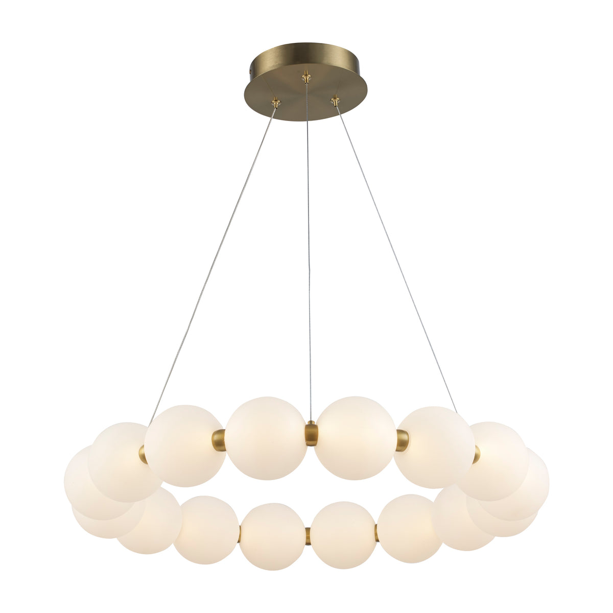 Trans Globe Lighting MDN-1591 AG Orb II 26 inch Antique Gold LED pendant ceiling light