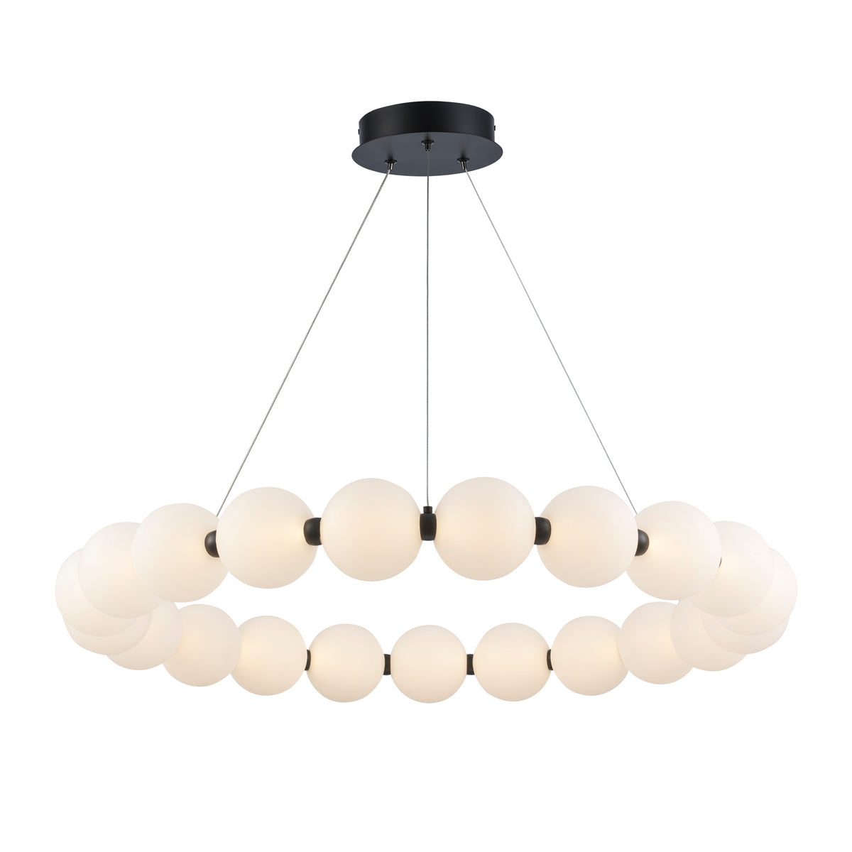 Trans Globe Lighting MDN-1592 BK Orb II black LED pendant ceiling light