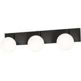 AFX Lighting METV3008L30D1BK Metropolitan 3 Light 30" Wide LED Vanity Strip W/ Frosted Glass Shades