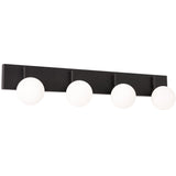 AFX Lighting METV3808L30D1BK Metropolitan 4 Light 38" Wide LED Vanity Bath Bar, Black Finish