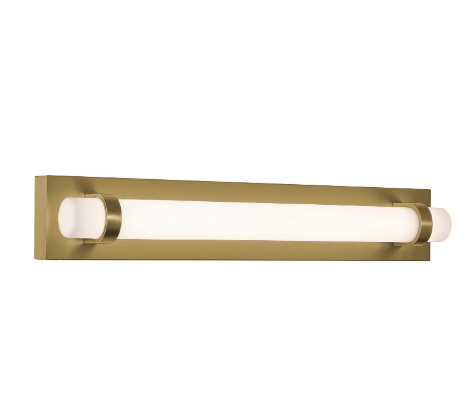 AFX Lighting MIAV2404LAJUDLB Miami 24 Inch LED Vanity Wall Light, 120-277V, Watt 25W, Selectable 5CCT, Light Antique Brass Finish