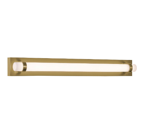 AFX Lighting MIAV3604LAJUDLB Miami 36 Inch LED Vanity Wall Light, 120-277V, Watt 28W, Selectable 5CCT, Light Antique Brass Finish