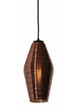 AFX Lighting MLAP13CP Mila 1 Light 6 Inch Pendant In Black With Hand-Blown Colored Ribbed Glass