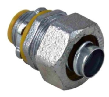 Orbit MLTI-150 1-1/2" Malleable Iron Liquid Tight Connector Straight Insulated Throat