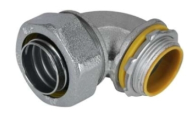 Orbit MLTI90-400 4" Malleable Iron Liquid Tight Connector 90 Degree Angle Insulated Throat