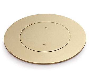 Lew Electric MOI4-C10-BR-TSC Customizable, flush mounted, 2-Hour Fire Rated Poke-Through with four inch core, COMM10 (Ten communication openings) , Brass, Threaded Security