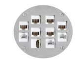 Lew Electric MOI4-C10-SS-TSC Customizable, flush mounted, 2-Hour Fire Rated Poke-Through with four inch core, COMM10 (Ten communication openings) , Stainless, Threaded Security