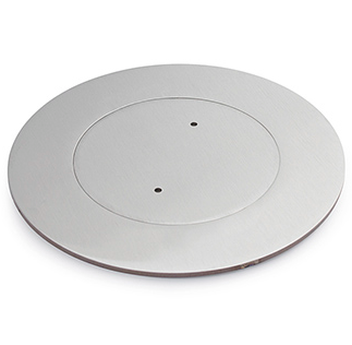 Lew Electric MOI4-PASSTHROUGH-SS-TSC Customizable, flush mounted, 2-Hour Fire Rated Poke-Through with four inch core, 2.5" trade size circular opening, Threaded Security Stainless Steel Finish