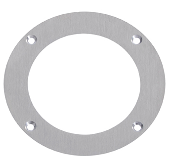 Lew Electric MOI4-REC-RES-PASS-THROUGH-SS-AHC-CED Customizable, Recessed Four Inch Poke-Through Floor Box with Articulated Hinged Cover with Cable Exit Door, 2.5" trade size circular opening , Stainless Steel Finish