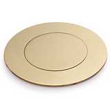 Lew Electric MOI4-SLB-COMM10-BR-DC Customizable Dual Service Round Concrete Box , Ten communication openings, Drop Cover , Brass Finish