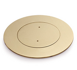 Lew Electric MOI4-SLB-AV-COMM-BR-TSC Customizable Dual Service Round Concrete Box ,  (1) Decora opening for CI-5BWPA (4) communication openings, Threaded Security , Brass Finish