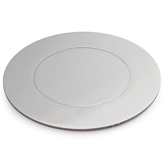 Lew Electric MOI4-SLB-DP1-C4-SS-DC Customizable Dual Service Round Concrete Box,  multi-connect is a dual service, round, flush to concrete floor box , Decora receptacle & (4) communication openings, Stainless Finish,  Drop Cover