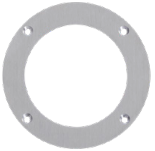 Lew Electric MOI4-SLB-PASSTHROUGH-BR-AHC Customizable Dual Service Round Concrete Box,  multi-connect is a dual service, round, flush to concrete floor box , 2.5" trade size circular opening, Brass Finish, Articulated Hinged Cover