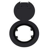 Lew Electric MOI4-SLB-REC-PWR2-COMM4-DB15-BK-AHC-CED Customizable Dual Service, Recessed Round Concrete Box, Round, Flush To Concrete Floor Box, (2) single receptacle & (4) communication openings & (1) DB-15 opening, Articulated Hinged Cover Black Finish