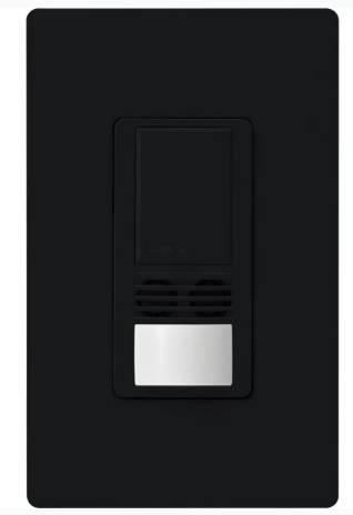 Lutron MS-A102-V-MN Maestro Dual Technology Ultrasonic and Passive Infrared Vacancy Sensor Switch for Single Circuit, Midnight Finish