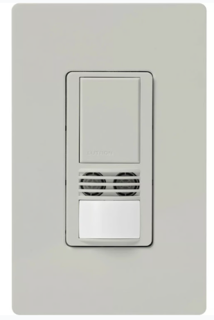 Lutron MS-B102-V-PD Maestro Dual Technology Ultrasonic and Passive Infrared Vacancy Sensor Switch for Single Circuit, Neutral Wire Required, Palladium Finish