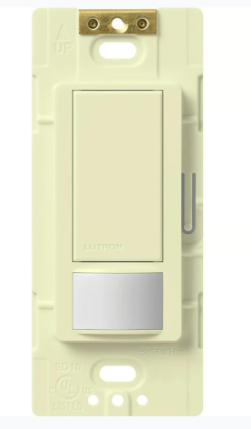 Lutron MS-VPS6M2-DV-AL Maestro Switch with Vacancy Sensor Dual Voltage 120V-277V / 6A Multi Location, Almond Finish