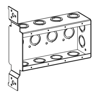 Orbit MSB-4-FB 2-1/2” Deep, 4-Gang Masonry Box With Device Ears & Fb Bracket