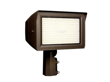 MaxLite MSF150UA-WCSBKPCTA LED Slim Outdoor Flood Light ,Watt 100/130/150W, 0-10V Dimming, Adjustable Beam ,120-277V, CCT 3000K/4000K/5000K, Knuckle Slipfitter, Photocell - TAA