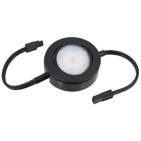 American Lighting MVP-1-30-BK-B MVP LED Puck Light w/Lead & Tail Wires - Color Temperature 3000K - Lumens 235 lm - Wattage 4W - Voltage 120V - Black Finish