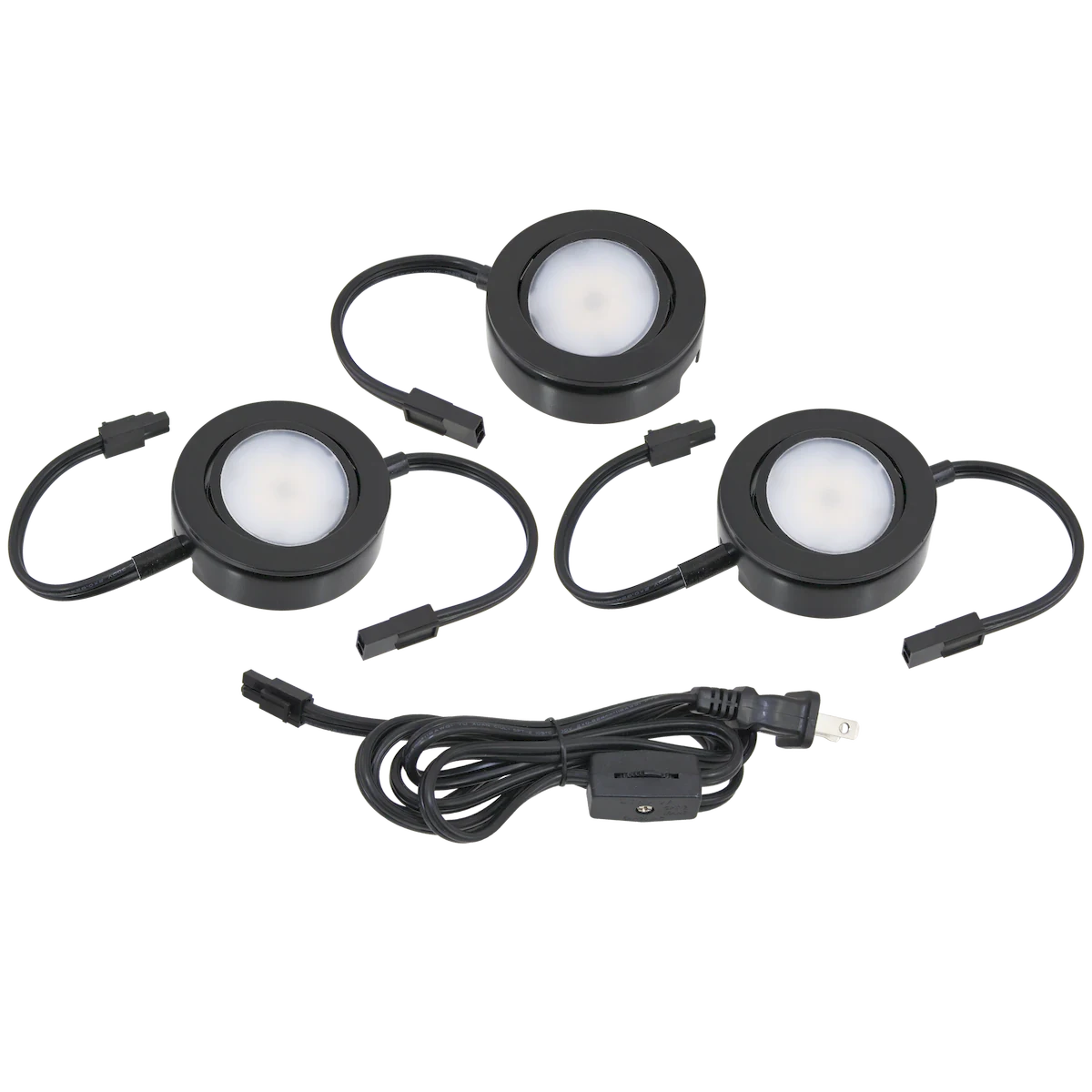 American Lighting MVP-3-BK MVP 27K 3-Puck LED Light Kit – 2700K Warm White, 90+ CRI, 200LM | Dimmable (CL/ELV 10-100%), Daisy Chain 20 Units, cETLus Listed – Black