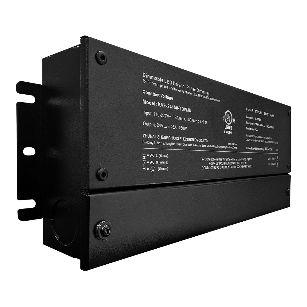 ABBA Lighting USA MX24150 150W Low Profile Aluminum DC Transformer