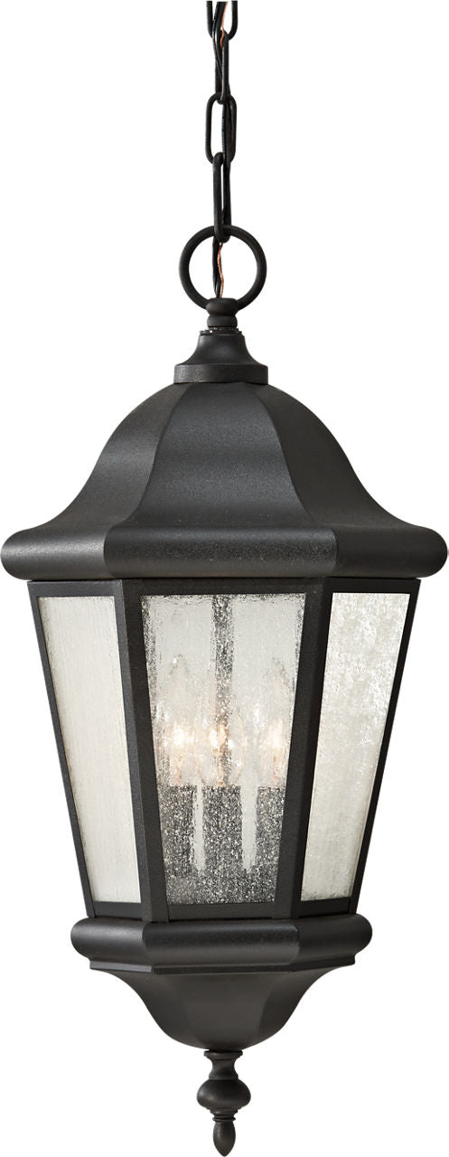 Generation Lighting Martinsville 3 light outdoor pendant lantern in black