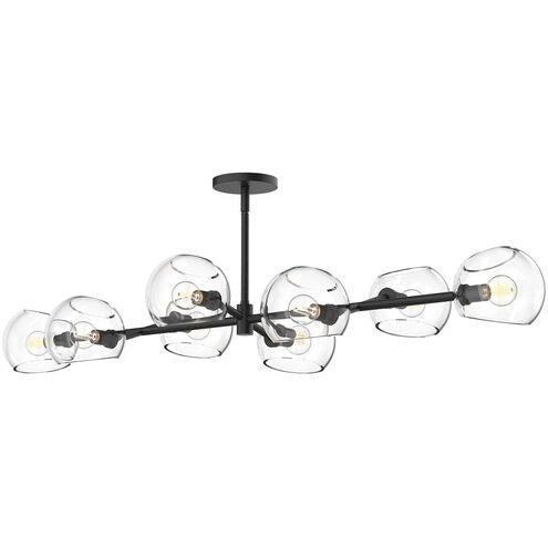 Alora Mood LP548848MBCL Willow 8 Light 48.25 inch Matte Black Linear Pendant Ceiling Light in Clear