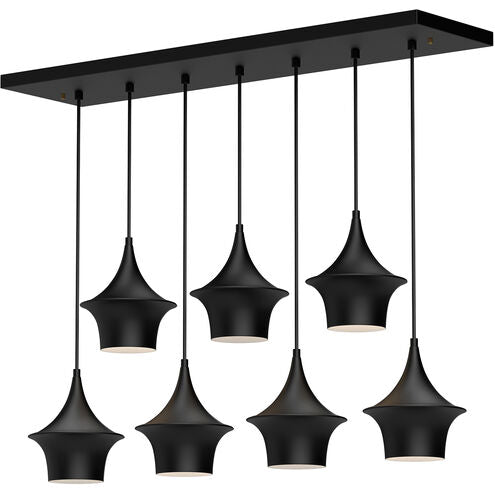 Alora Mood LP523036MB Emiko 7 Light 36.13 inch Matte Black Linear Pendant Ceiling Light