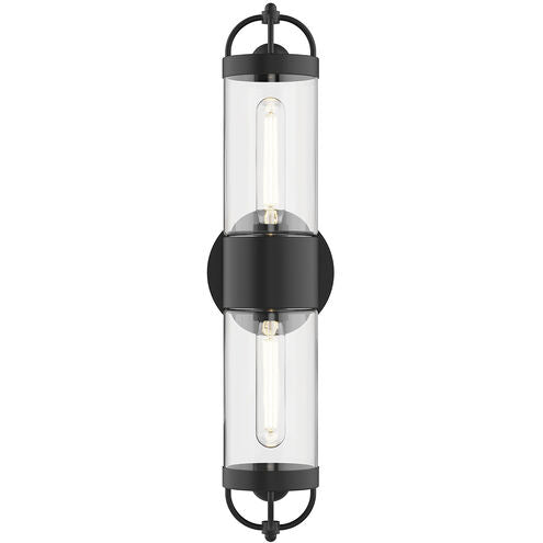 Alora Mood WV461102MB Lancaster 2 Light 3.88 inch Matte Black Bath Vanity Light Wall Light